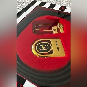 Vintage Valentino Gold and Black Belt Buckle set of two buckles